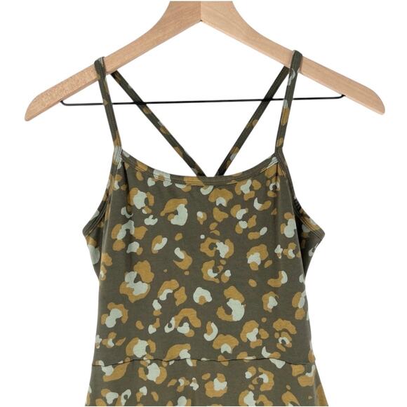 Pact Mod Leopard Fit & Flare Shorty Midi Dress Green XS Midi Organic Cotton - Picture 6 of 13